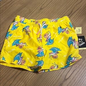 Art Class Yellow Blue Elephant Print Shorts